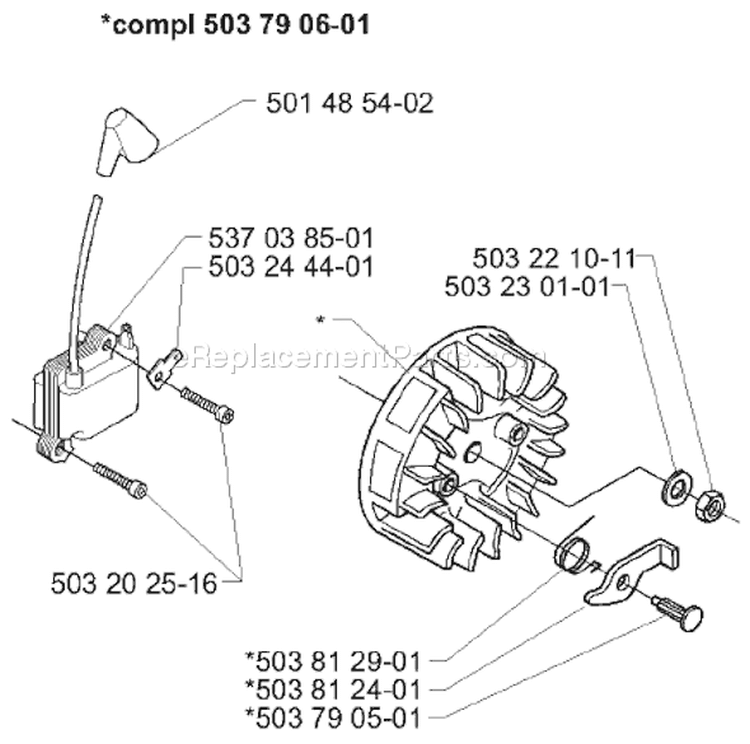 Page K Diagram and Parts List for 232L 232 L 2000-04 Husqvarna Trimmer