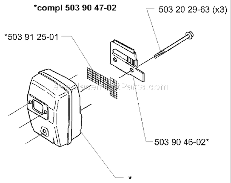 Page L Diagram and Parts List for 232L 232 L 2000-04 Husqvarna Trimmer