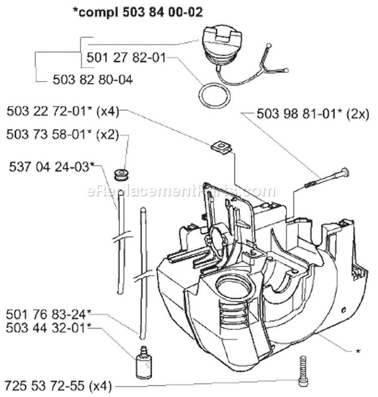 Page I Diagram and Parts List for 232L 232 L 2000-04 Husqvarna Trimmer