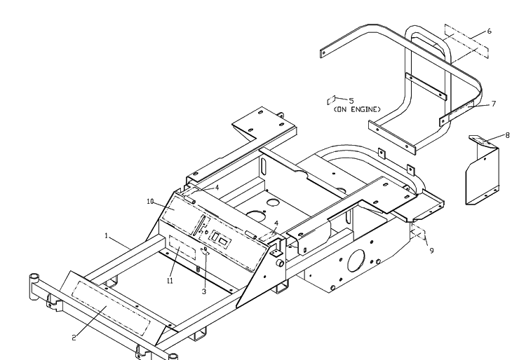 Main Frame Decals Diagram and Parts List for ZTHKW4218 2000-05 Husqvarna Lawn Mower