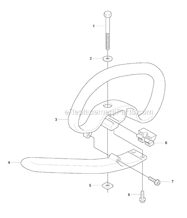 Handle Diagram and Parts List for 241RJ 2007-11 Husqvarna Brush Cutter