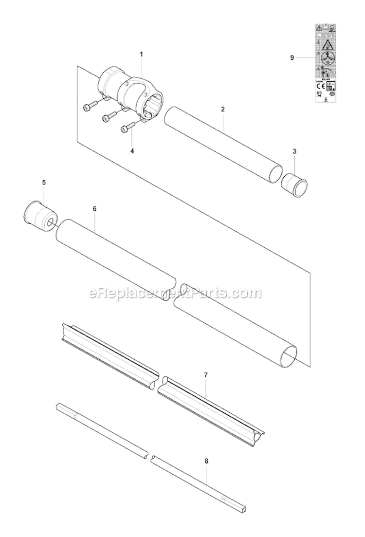 Shaft Diagram and Parts List for 241RJ 2007-11 Husqvarna Brush Cutter
