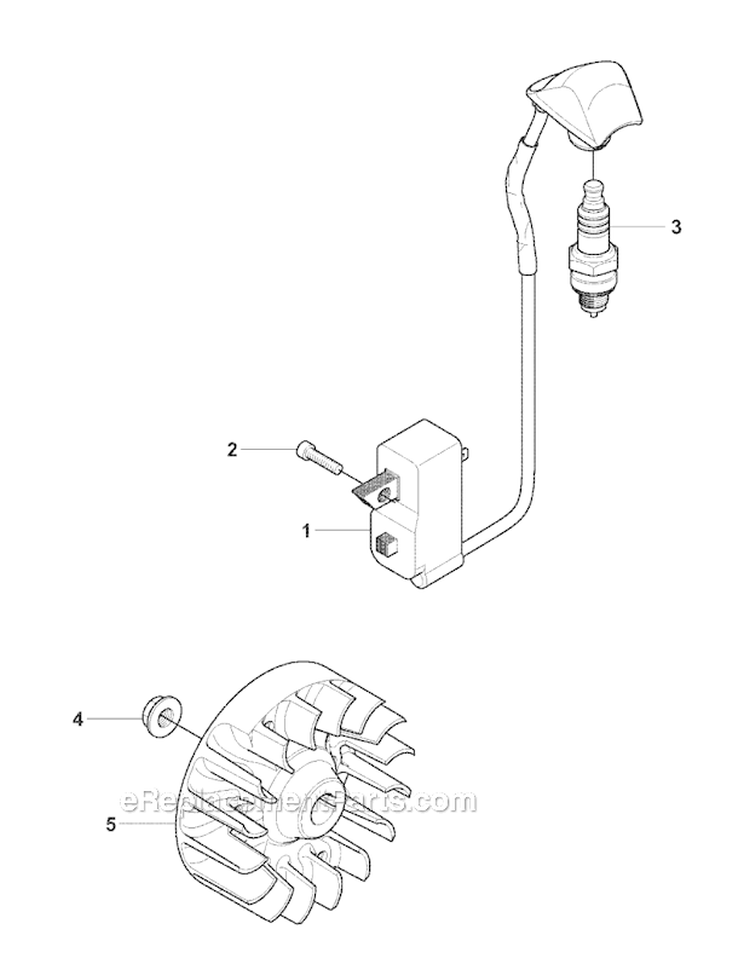 Ignition System Diagram and Parts List for 241R 2007-11 Husqvarna Brush Cutter