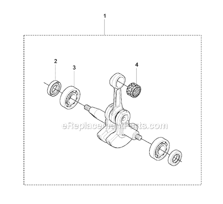 Crankshaft Diagram and Parts List for 241R 2007-11 Husqvarna Brush Cutter