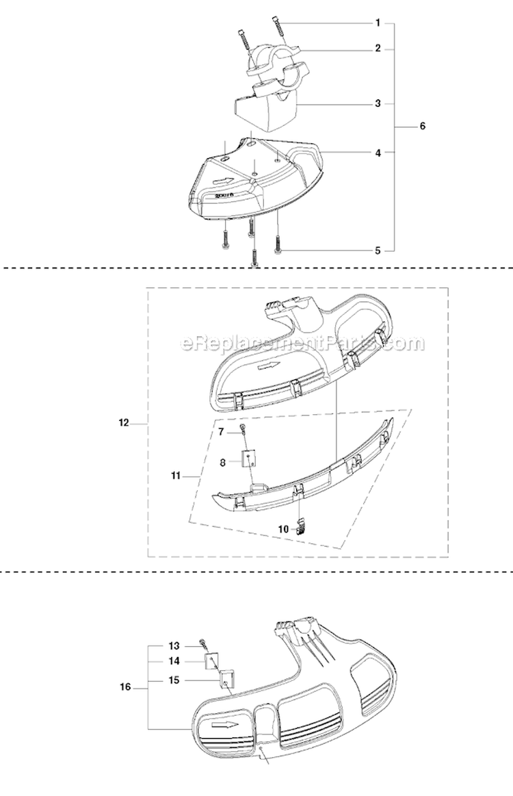 Guards Diagram and Parts List for 241R 2009-09 Husqvarna Brush Cutter
