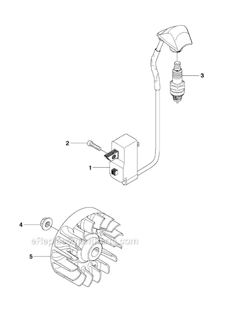 Ignition System Diagram and Parts List for 241R 2009-09 Husqvarna Brush Cutter