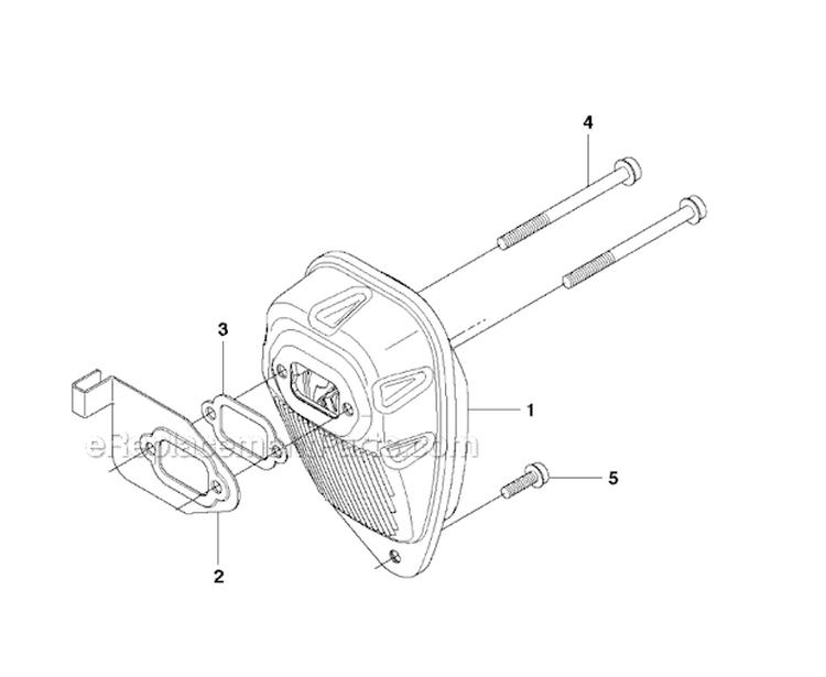 Muffler Diagram and Parts List for 241R 2009-09 Husqvarna Brush Cutter