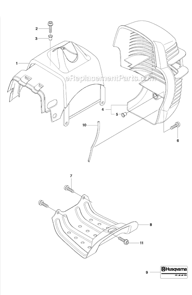 Cover Diagram and Parts List for 241R 2009-09 Husqvarna Brush Cutter