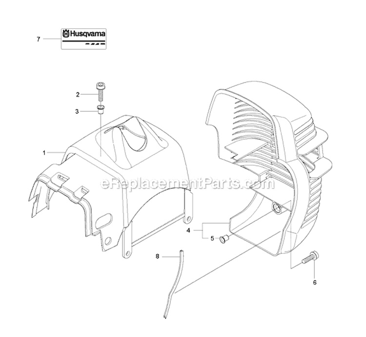 Cylinder Cover 1 Diagram and Parts List for 241R 2010-11 Husqvarna Brush Cutter