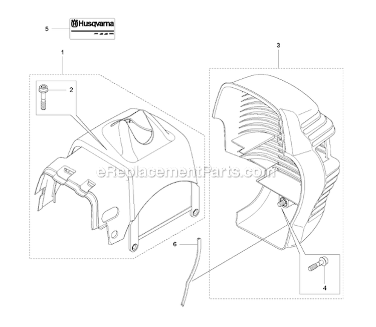 Cylinder Cover 2 Diagram and Parts List for 241R 2010-11 Husqvarna Brush Cutter