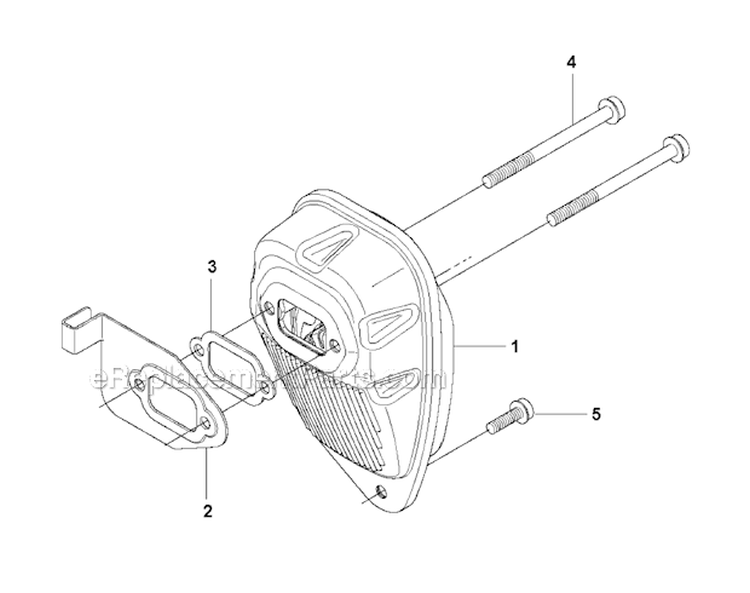 Muffler Diagram and Parts List for 241R 2010-11 Husqvarna Brush Cutter