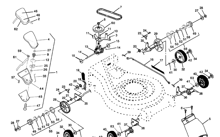 Drive Assembly Diagram and Parts List for 5521RSA (954223470)(2003-09) Husqvarna Lawn Mower
