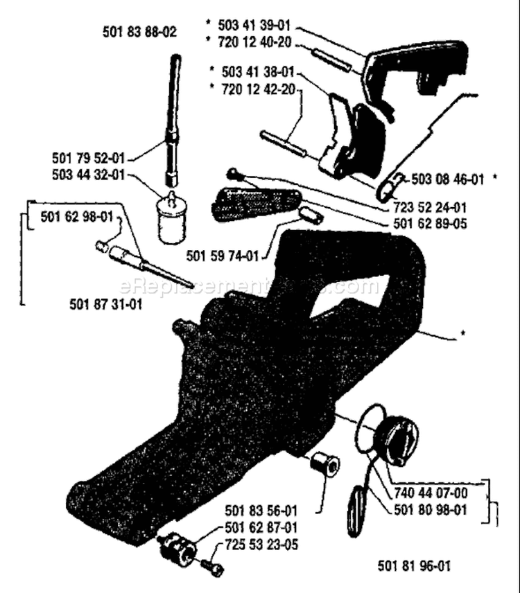 Page L Diagram and Parts List for 242 1987-06 Husqvarna Chainsaw