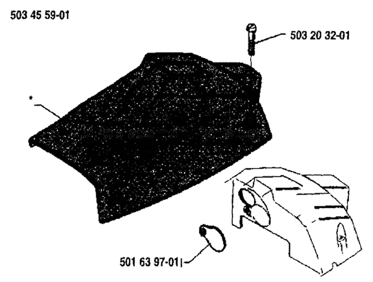 Page M Diagram and Parts List for 242 1987-06 Husqvarna Chainsaw