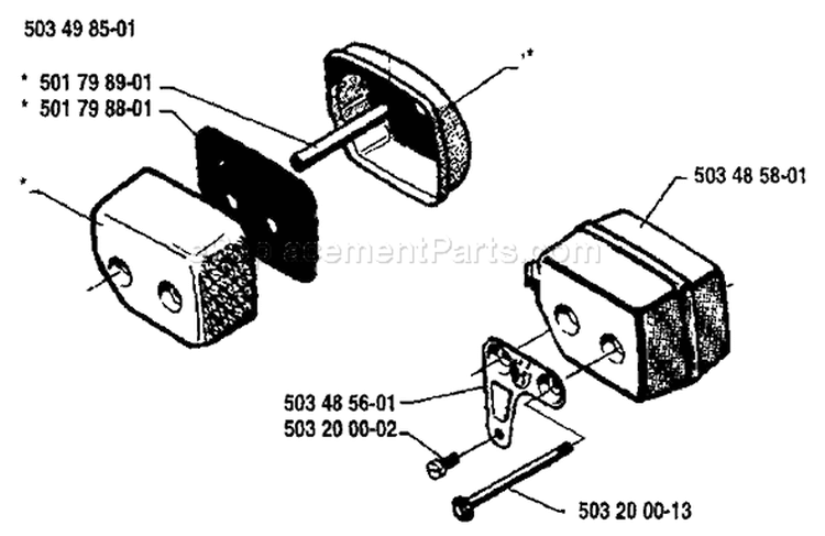 Page G Diagram and Parts List for 242 1987-06 Husqvarna Chainsaw