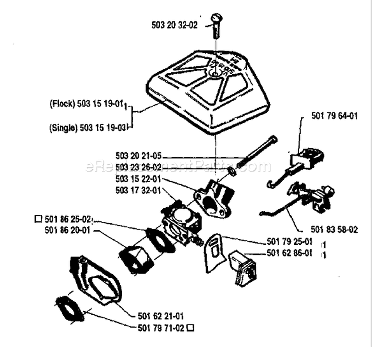 Page A Diagram and Parts List for 242 1989-05 Husqvarna Chainsaw
