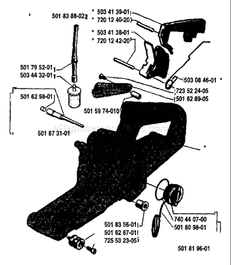 Page L Diagram and Parts List for 242 1989-05 Husqvarna Chainsaw