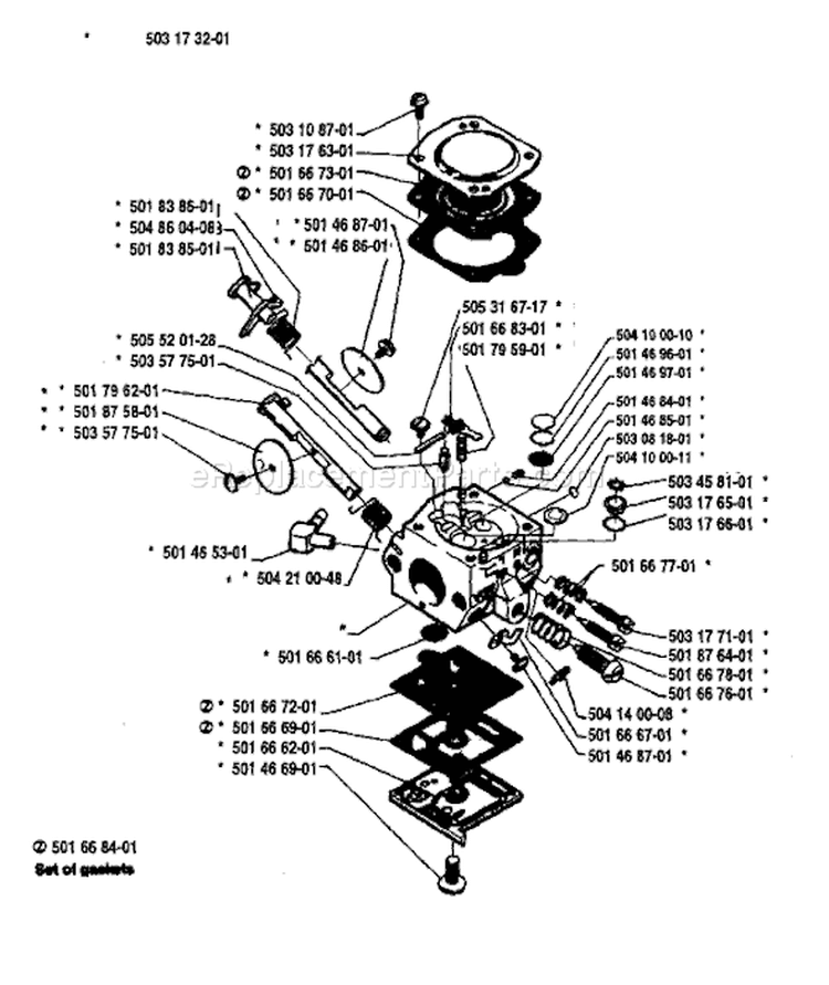 Page B Diagram and Parts List for 242 1989-05 Husqvarna Chainsaw
