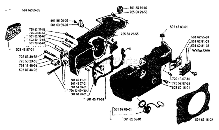 Page D Diagram and Parts List for 242 1989-05 Husqvarna Chainsaw