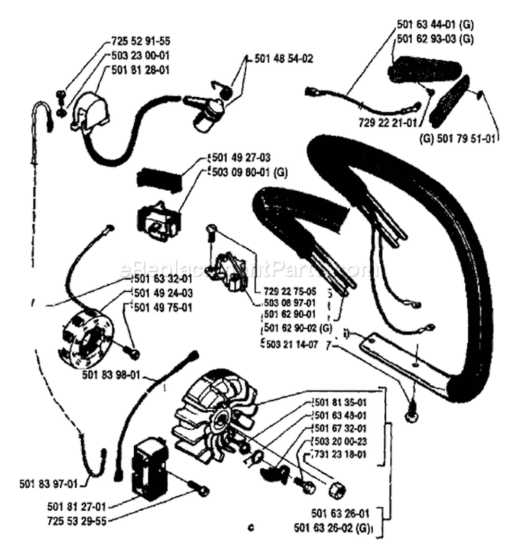 Page F Diagram and Parts List for 242 1989-05 Husqvarna Chainsaw