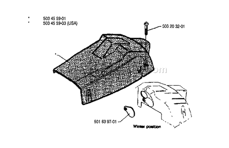 Page M Diagram and Parts List for 242 1990-01 Husqvarna Chainsaw
