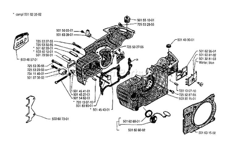 Page E Diagram and Parts List for 242 1990-01 Husqvarna Chainsaw