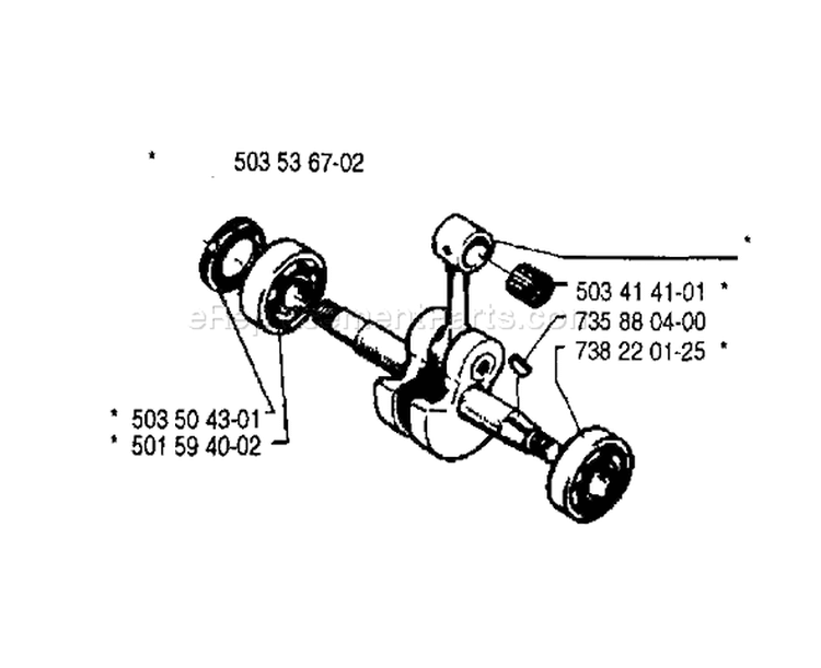 Page F Diagram and Parts List for 242 1990-01 Husqvarna Chainsaw
