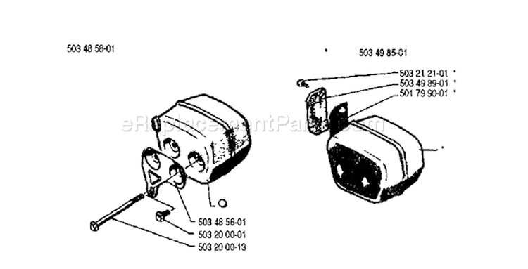 Page H Diagram and Parts List for 242 1990-01 Husqvarna Chainsaw