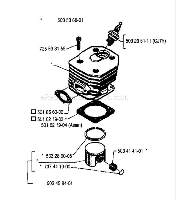 Page I Diagram and Parts List for 242 1990-01 Husqvarna Chainsaw
