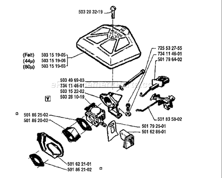 Page A Diagram and Parts List for 242 1994-04 Husqvarna Chainsaw