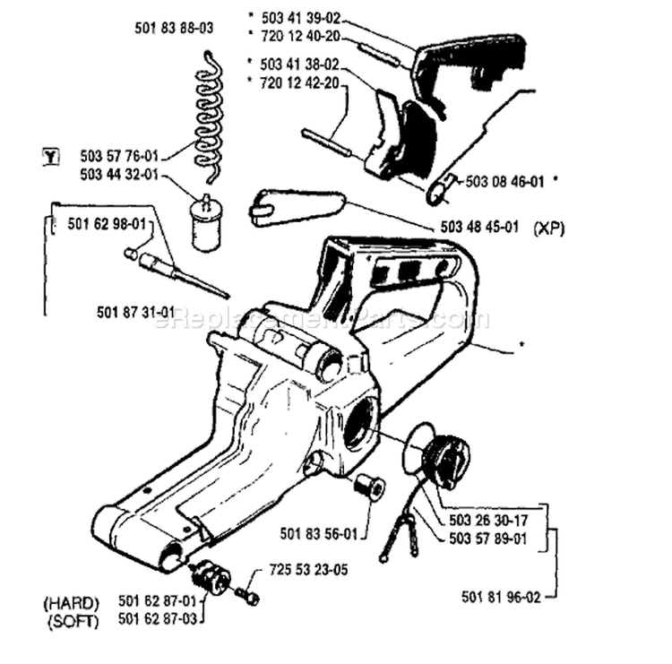Page K Diagram and Parts List for 242 1994-04 Husqvarna Chainsaw
