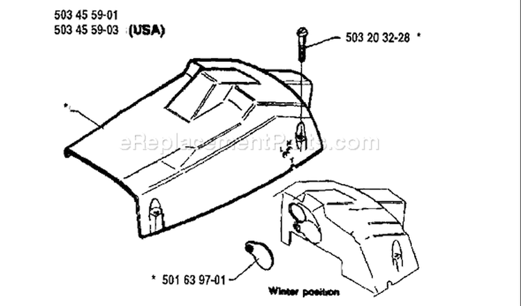Page L Diagram and Parts List for 242 1994-04 Husqvarna Chainsaw