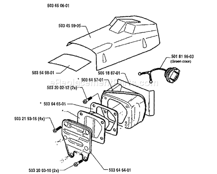 Page M Diagram and Parts List for 242 1994-04 Husqvarna Chainsaw
