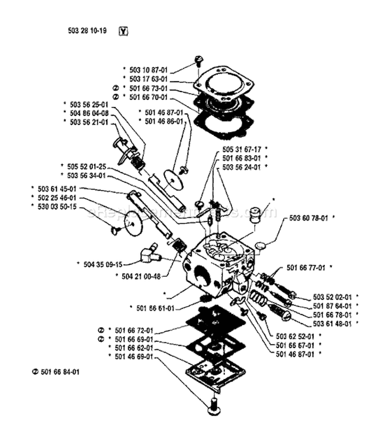 Page B Diagram and Parts List for 242 1994-04 Husqvarna Chainsaw