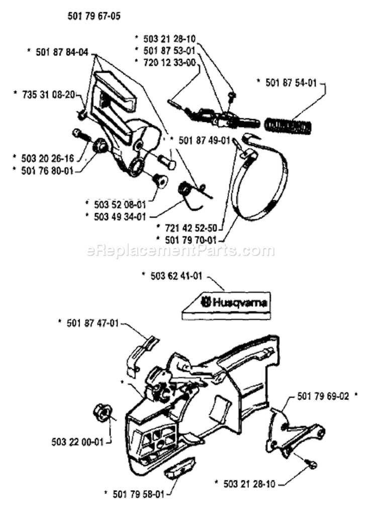 Page C Diagram and Parts List for 242 1994-04 Husqvarna Chainsaw