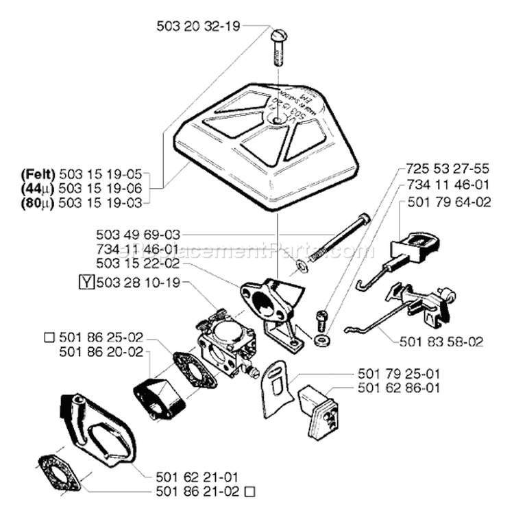 Page A Diagram and Parts List for 242 1998-05 Husqvarna Chainsaw