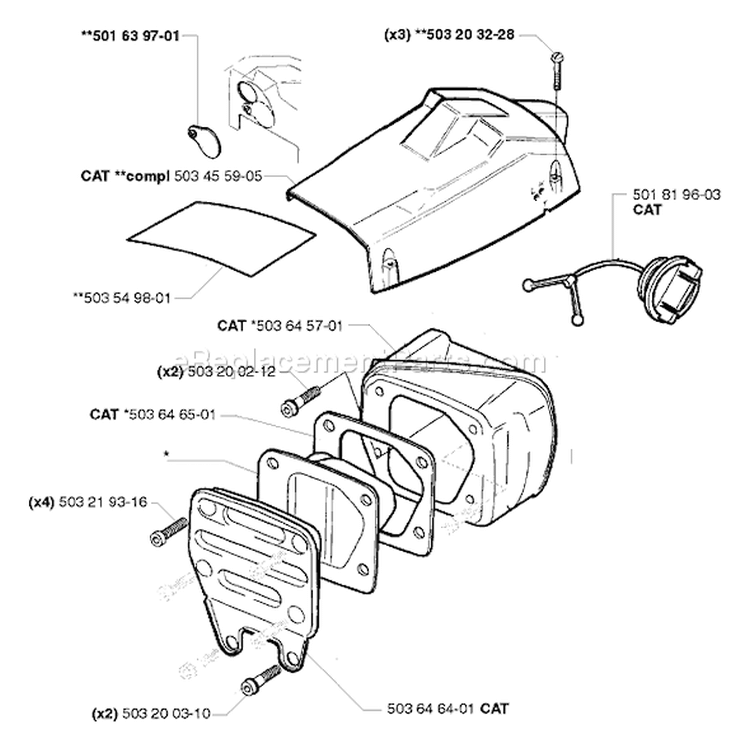 Page M Diagram and Parts List for 242 1998-05 Husqvarna Chainsaw