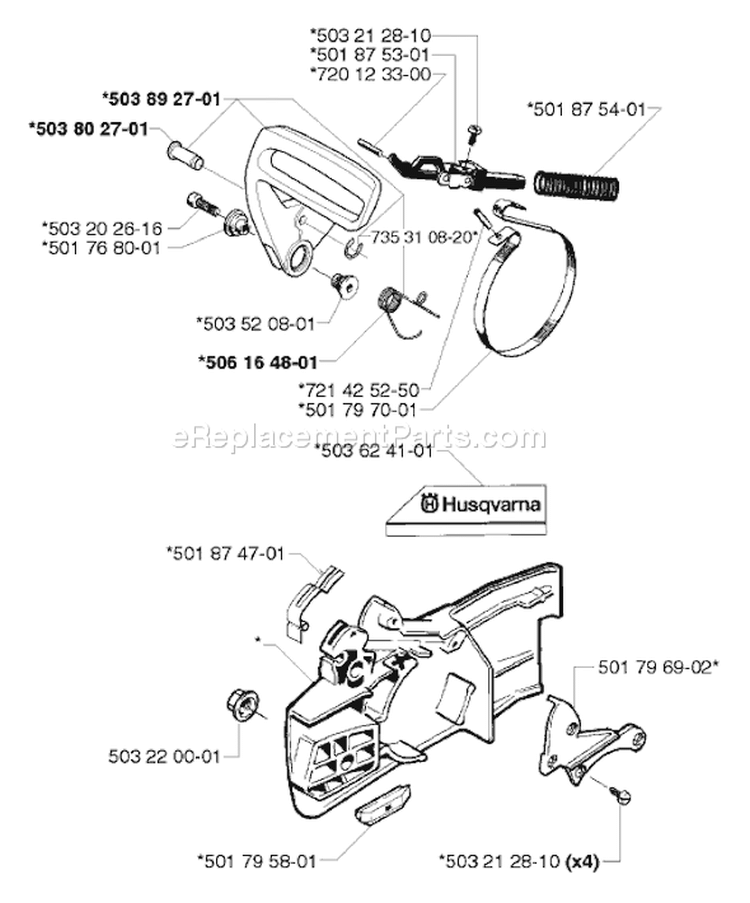 Page C Diagram and Parts List for 242 1998-05 Husqvarna Chainsaw