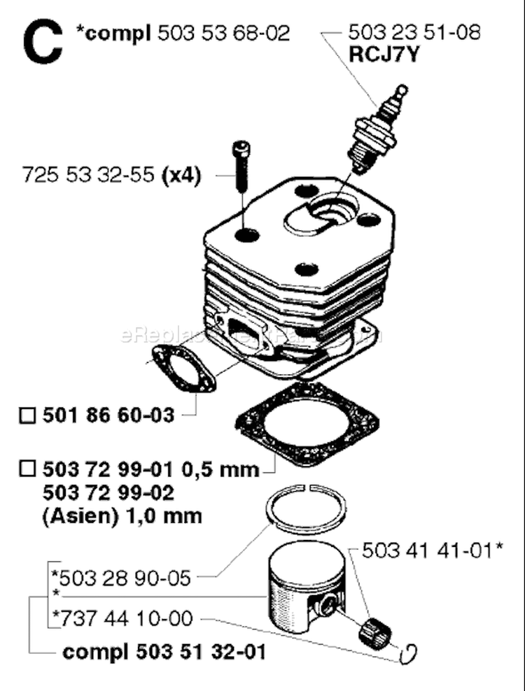 Page I Diagram and Parts List for 242 1998-05 Husqvarna Chainsaw