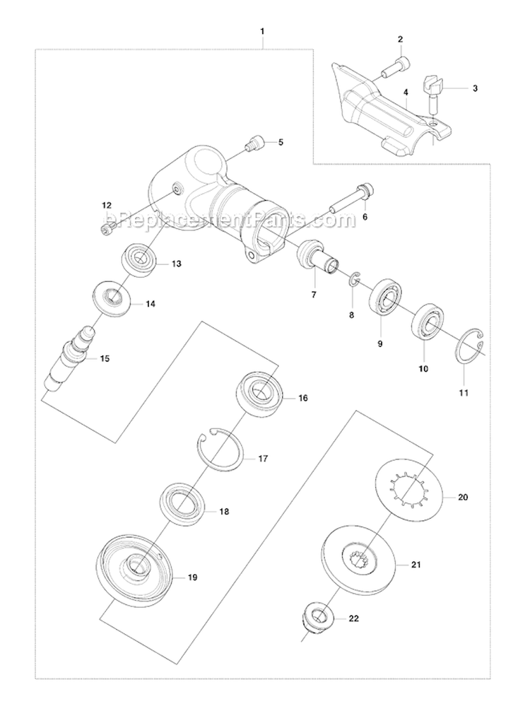 Bevel Gear Diagram and Parts List for 243RJ 2009-03 Husqvarna Brush Cutter