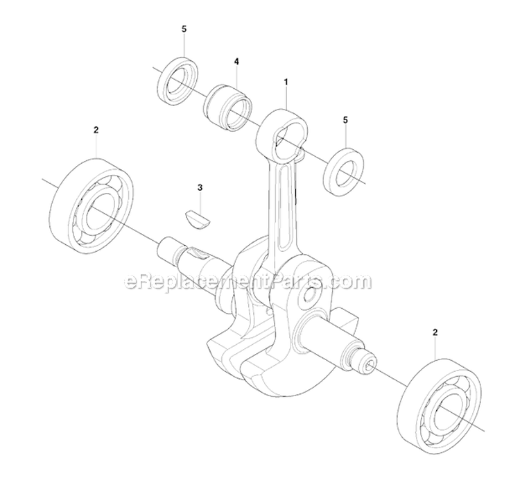 Crankshaft Diagram and Parts List for 243RJ 2009-03 Husqvarna Brush Cutter