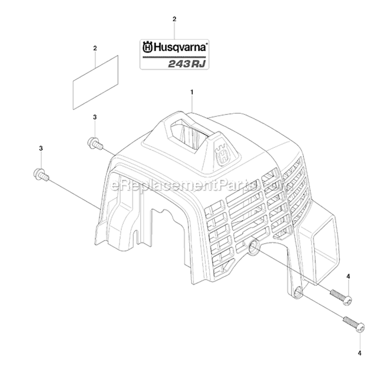 Cylinder Cover Diagram and Parts List for 243RJ 2009-03 Husqvarna Brush Cutter