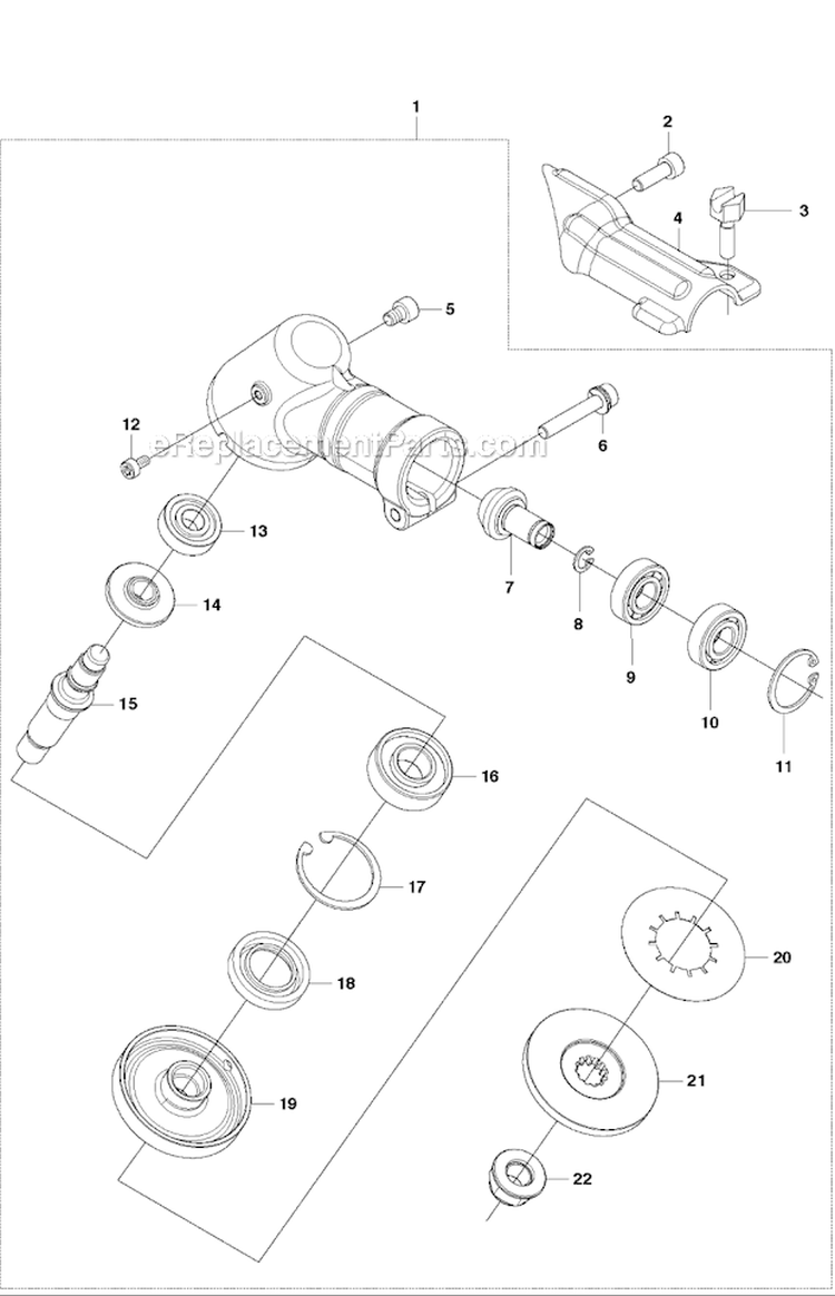 Bevel Gear Diagram and Parts List for 243RJ 2011-08 Husqvarna Brush Cutter