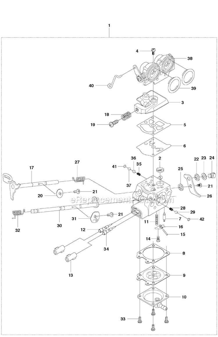 Carburetor Diagram and Parts List for 243RJ 2011-08 Husqvarna Brush Cutter