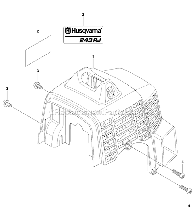 Cylinder Cover Diagram and Parts List for 243RJ 2011-08 Husqvarna Brush Cutter