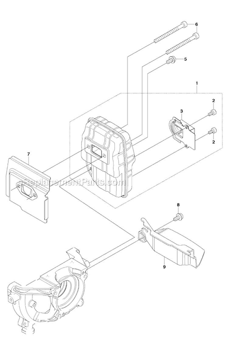 Muffler Diagram and Parts List for 243RJ 2012-03 Husqvarna Brush Cutter