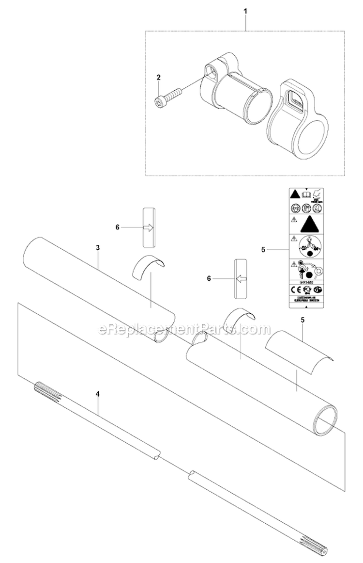 Shaft Diagram and Parts List for 243RJ 2012-03 Husqvarna Brush Cutter