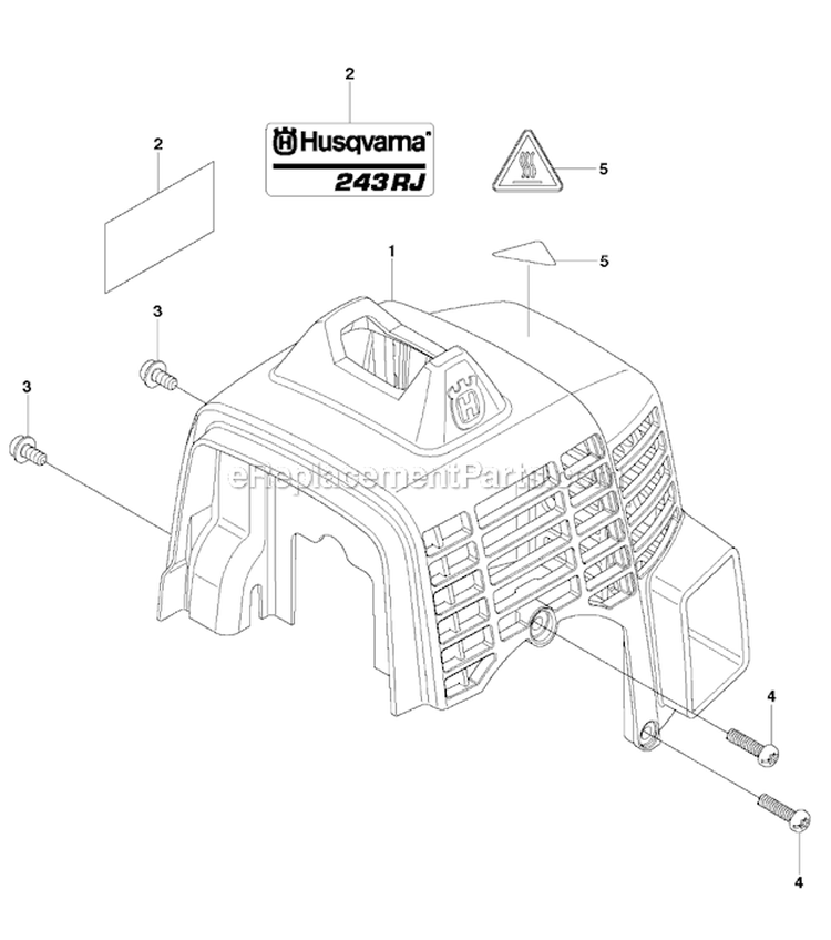 Cylinder Cover Diagram and Parts List for 243RJ 2012-03 Husqvarna Brush Cutter