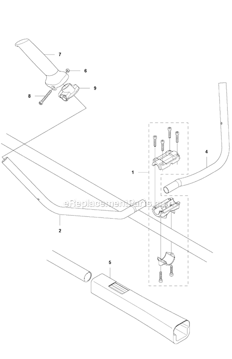 Handle Diagram and Parts List for 243R 2011-08 Husqvarna Brush Cutter