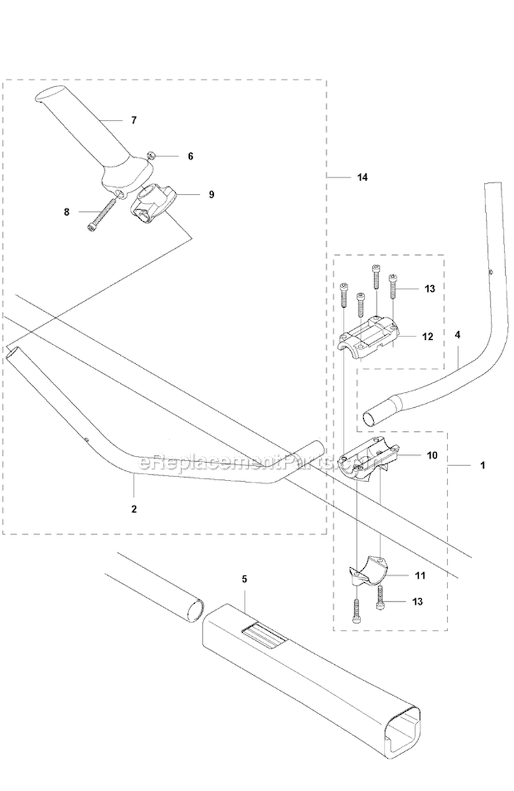 Handle Diagram and Parts List for 243R 2012-03 Husqvarna Brush Cutter